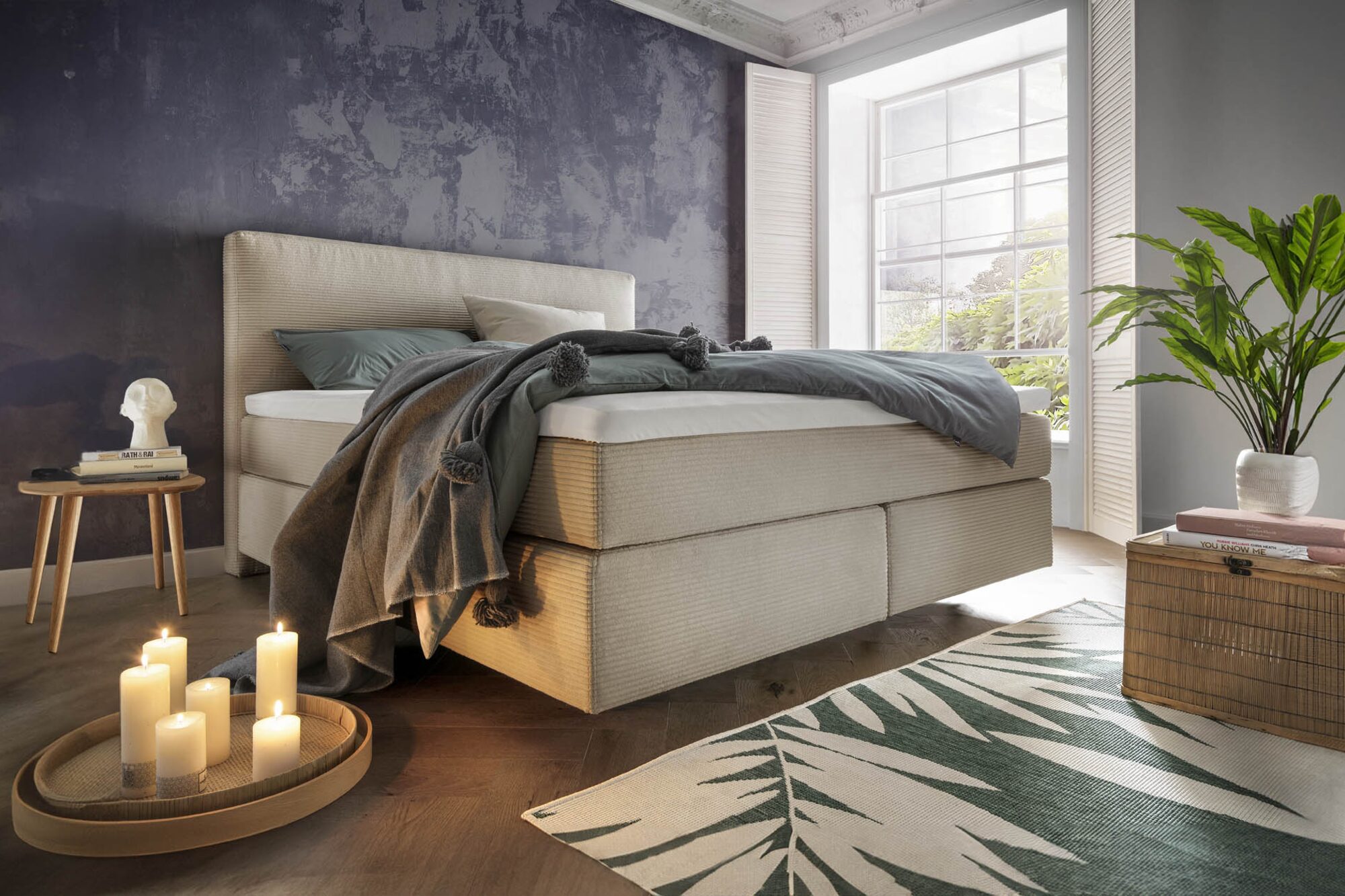 Boxspringbetten fey-alliance-boxspringbett-cord-beige